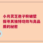 小月灵芝孢子粉破壁 探寻其独特功效与高品质的秘密
