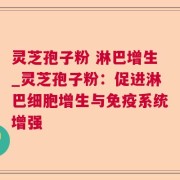 灵芝孢子粉 淋巴增生_灵芝孢子粉：促进淋巴细胞增生与免疫系统增强