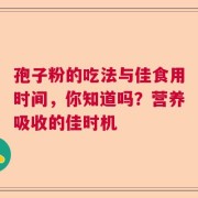 孢子粉的吃法与佳食用时间，你知道吗？营养吸收的佳时机