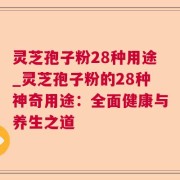 灵芝孢子粉28种用途_灵芝孢子粉的28种神奇用途：全面健康与养生之道