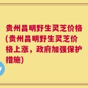 贵州昌明野生灵芝价格(贵州昌明野生灵芝价格上涨，政府加强保护措施)