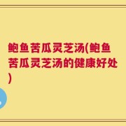 鲍鱼苦瓜灵芝汤(鲍鱼苦瓜灵芝汤的健康好处)