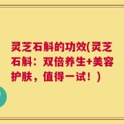 灵芝石斛的功效(灵芝石斛：双倍养生+美容护肤，值得一试！)