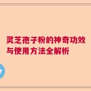 灵芝孢子粉的神奇功效与使用方法全解析