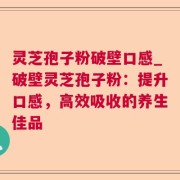 灵芝孢子粉破壁口感_破壁灵芝孢子粉：提升口感，高效吸收的养生佳品