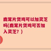 鹿茸片煲鸡可以加灵芝吗(鹿茸片煲鸡可否加入灵芝?)