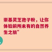 崇基灵芝孢子粉，让你体验前所未有的自然养生之旅”