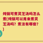 炖锅可煮灵芝汤吗怎么煮(炖锅可以用来煮灵芝汤吗？煮法有哪些？)