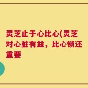 灵芝止于心比心(灵芝对心脏有益，比心锁还重要