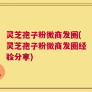 灵芝孢子粉微商发圈(灵芝孢子粉微商发圈经验分享)
