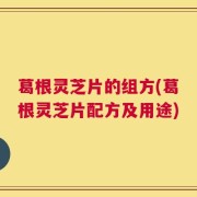 葛根灵芝片的组方(葛根灵芝片配方及用途)