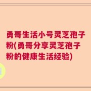 勇哥生活小号灵芝孢子粉(勇哥分享灵芝孢子粉的健康生活经验)