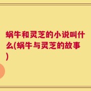 蜗牛和灵芝的小说叫什么(蜗牛与灵芝的故事)