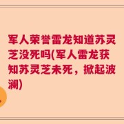 军人荣誉雷龙知道苏灵芝没死吗(军人雷龙获知苏灵芝未死，掀起波澜)