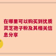 在哪里可以购买到优质灵芝孢子粉及其相关信息分享