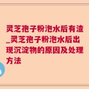 灵芝孢子粉泡水后有渣_灵芝孢子粉泡水后出现沉淀物的原因及处理方法