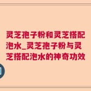 灵芝孢子粉和灵芝搭配泡水_灵芝孢子粉与灵芝搭配泡水的神奇功效