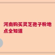 河南购买灵芝孢子粉地点全知道