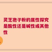 灵芝孢子粉的属性探究是酸性还是碱性或其他性