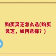 购买灵芝怎么选(购买灵芝，如何选择？)
