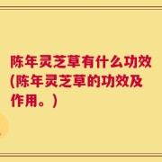 陈年灵芝草有什么功效(陈年灵芝草的功效及作用。)