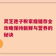灵芝孢子粉家庭储存全攻略保持新鲜与营养的秘诀