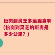 松岗到灵芝多远距离啊(松岗到灵芝的距离是多少公里？)