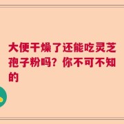 大便干燥了还能吃灵芝孢子粉吗？你不可不知的