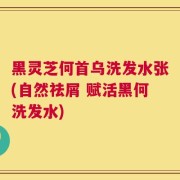 黑灵芝何首乌洗发水张(自然祛屑 赋活黑何洗发水)