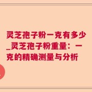 灵芝孢子粉一克有多少_灵芝孢子粉重量：一克的精确测量与分析