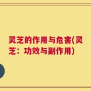 灵芝的作用与危害(灵芝：功效与副作用)