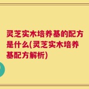 灵芝实木培养基的配方是什么(灵芝实木培养基配方解析)
