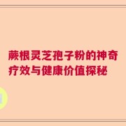 蕨根灵芝孢子粉的神奇疗效与健康价值探秘
