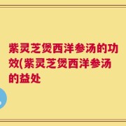 紫灵芝煲西洋参汤的功效(紫灵芝煲西洋参汤的益处