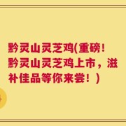 黔灵山灵芝鸡(重磅！黔灵山灵芝鸡上市，滋补佳品等你来尝！)