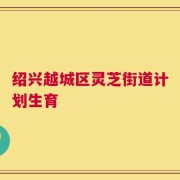 绍兴越城区灵芝街道计划生育