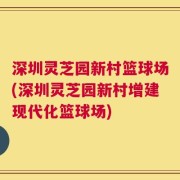 深圳灵芝园新村篮球场(深圳灵芝园新村增建现代化篮球场)