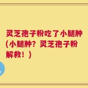 灵芝孢子粉吃了小腿肿(小腿肿？灵芝孢子粉解救！)