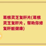 葛根灵芝复肝片(葛根灵芝复肝片，帮助你修复肝脏健康)