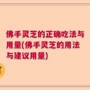 佛手灵芝的正确吃法与用量(佛手灵芝的用法与建议用量)