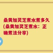 桑黄加灵芝煮水煮多久(桑黄加灵芝煮水：正确煮法分享)