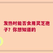 发热时能否食用灵芝孢子？你想知道的