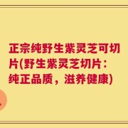 正宗纯野生紫灵芝可切片(野生紫灵芝切片：纯正品质，滋养健康)