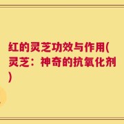 红的灵芝功效与作用(灵芝：神奇的抗氧化剂)