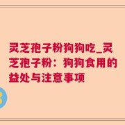 灵芝孢子粉狗狗吃_灵芝孢子粉：狗狗食用的益处与注意事项