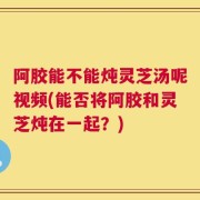 阿胶能不能炖灵芝汤呢视频(能否将阿胶和灵芝炖在一起？)