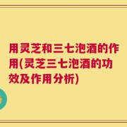 用灵芝和三七泡酒的作用(灵芝三七泡酒的功效及作用分析)