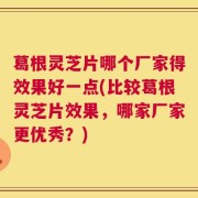 葛根灵芝片哪个厂家得效果好一点(比较葛根灵芝片效果，哪家厂家更优秀？)