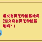 遵义有灵芝种植基地吗(遵义设有灵芝种植基地吗？)