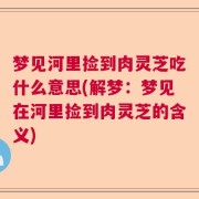 梦见河里捡到肉灵芝吃什么意思(解梦：梦见在河里捡到肉灵芝的含义)